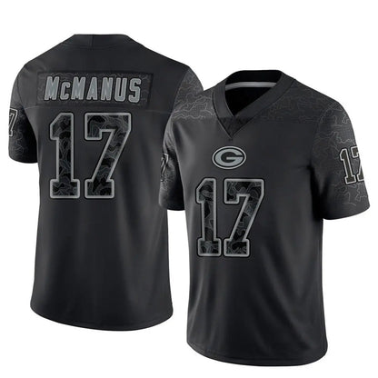 GB.Packers #17 Brandon McManus Player Black RFLCTV Limited Football Jerseys