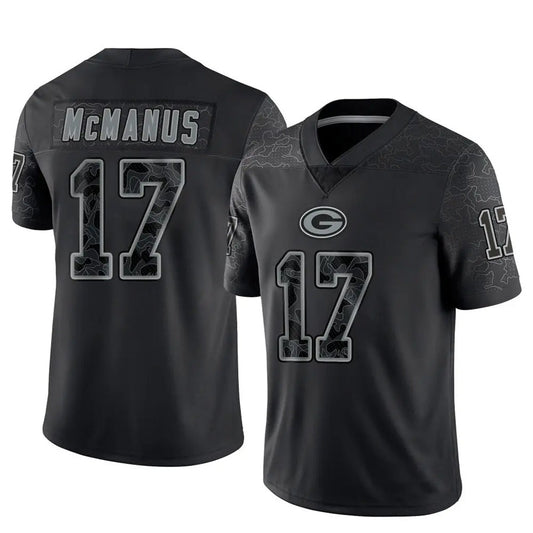 GB.Packers #17 Brandon McManus Player Black RFLCTV Limited Football Jerseys