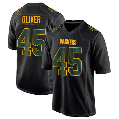 GB.Packers #45 Collin Oliver Player Black Fashion Game Football Jerseys