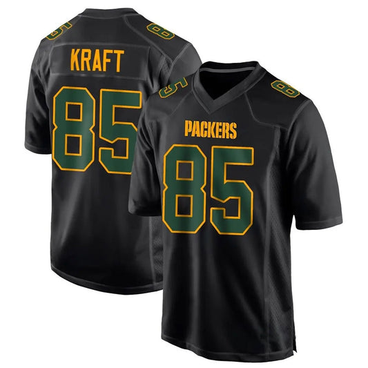 GB.Packers #85 Tucker Kraft Player Black Fashion Game Football Jerseys