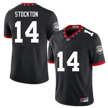 Georgia Bulldogs #14 Gunner Stockton Player 100th Anniversary Black Embroidery College Football Jerseys