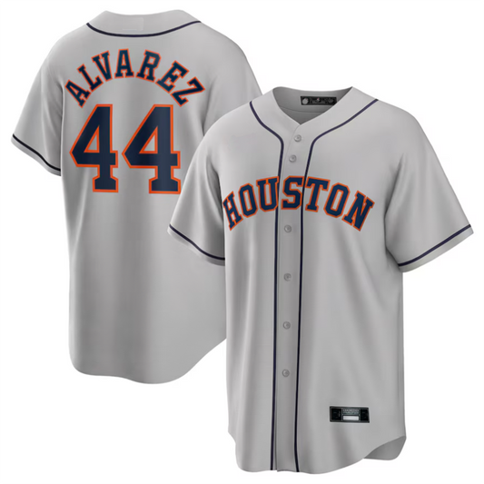 H.Astros #44 Yordan ¨¢lvarez Player Gray Road Replica Baseball Jerseys