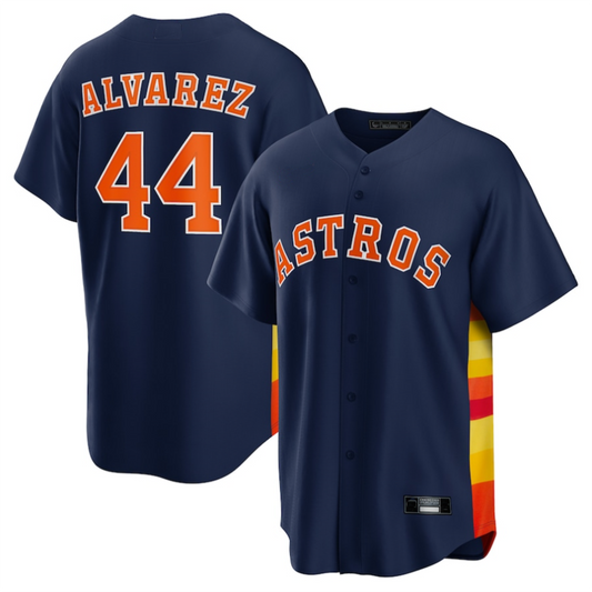 H.Astros #44 Yordan ¨¢lvarez Player Navy Replica Game Baseball Jerseys