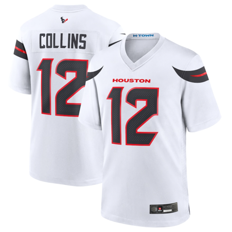 H.Texans #12 Nico Collins White Player Game Jersey American Stitched Football Jerseys