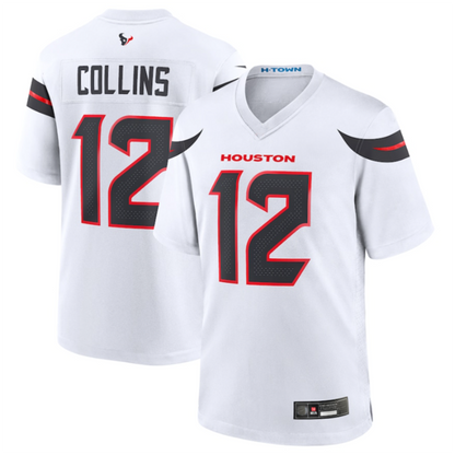 H.Texans #12 Nico Collins White Player Game Jersey American Stitched Football Jerseys
