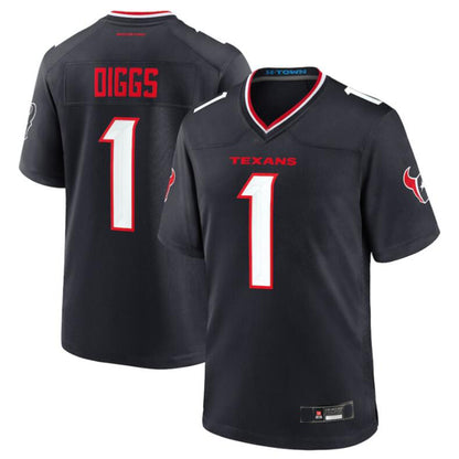 H.Texans #1 Stefon Diggs Navy Game Jersey American Stitched Football Jerseys