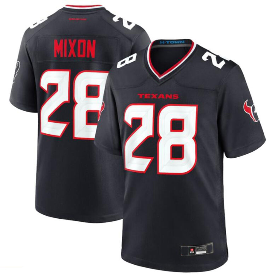 H.Texans #28 Joe Mixon Navy Game Jersey American Stitched Football Jerseys