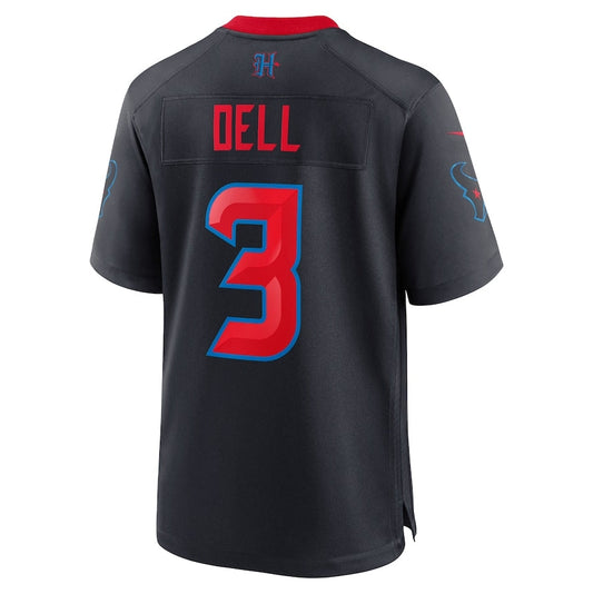 H.Texans #3 Tank Dell Player Navy 2nd Alternate Game American Football Jersey