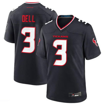 H.Texans #3 Tank Dell Navy Game Jersey American Stitched Football Jerseys