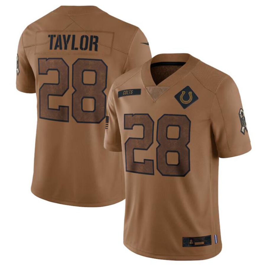 I.Colts #28 Jonathan Taylor Brown 2023 Salute To Service Limited Jersey Stitched Football Jerseys
