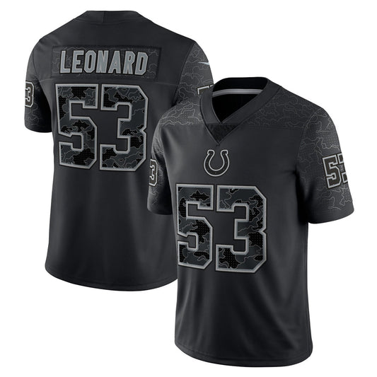 IN.Colts #53 Shaquille Leonard Player RFLCTV Limited Black Football Jerseys