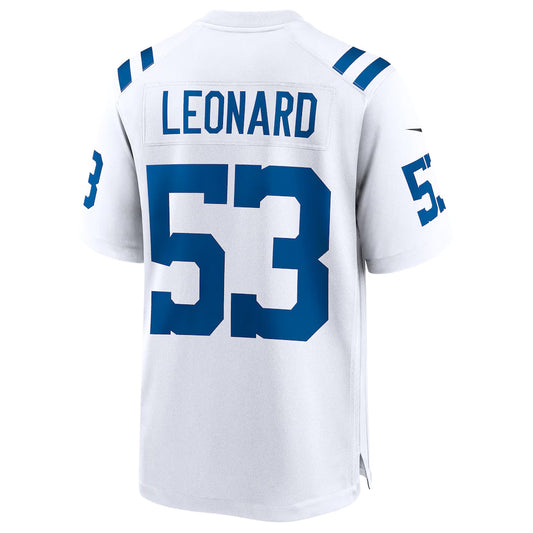 IN.Colts #53 Shaquille Leonard Player White Home Game Football Jerseys