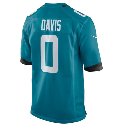 J.Jaguars #0 Gabe Davis Teal Team Game Player Jersey American Stitched Football Jerseys