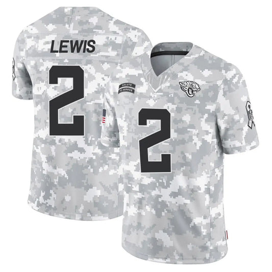 J.Jaguars #2 Jourdan Lewis Player Arctic Camo Salute to Service Limited Football Jerseys