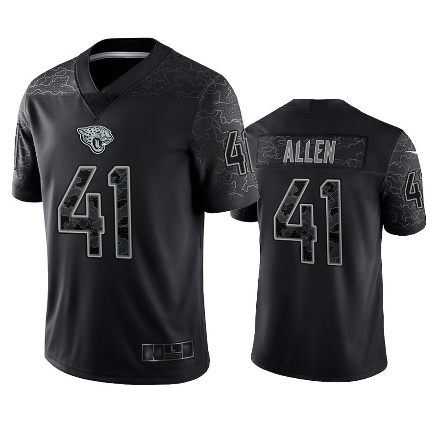 J.Jaguars #41 Josh Hines-Allen Player Black RFLCTV Limited Football Jerseys