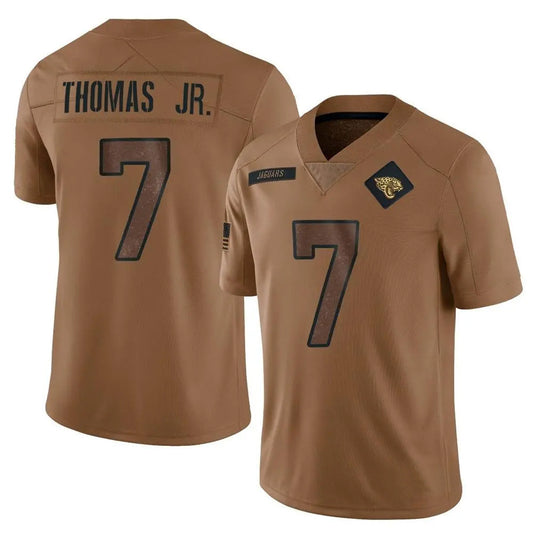 J.Jaguars #7 Brian Thomas Jr. Player Brown Salute To Service Limited Football Jerseys