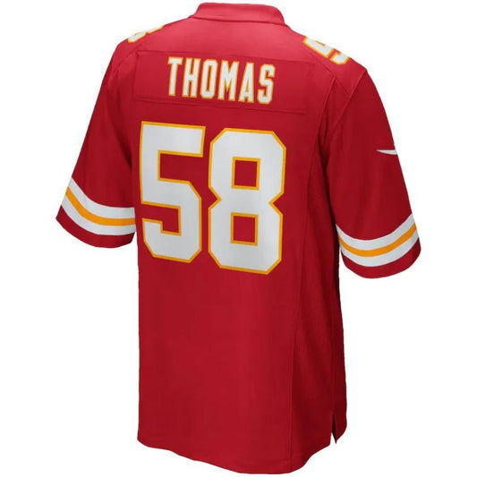 #58 Derrick Thomas Player KC.Chiefs Red Game Football Jerseys.