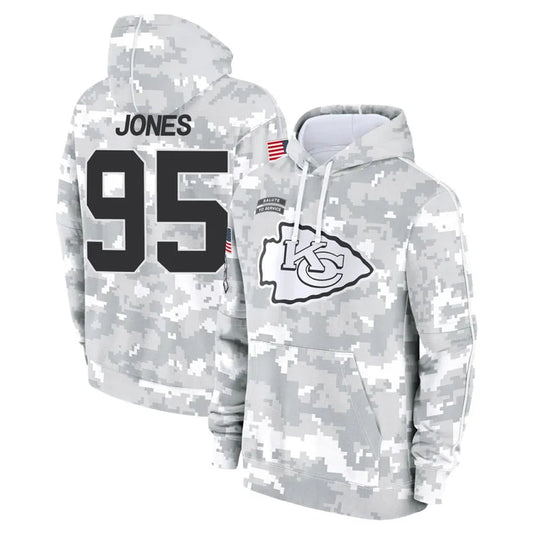 KC.Chiefs #95 Chris Jones Player Arctic Camo Salute to Service Hoodies Football Jerseys