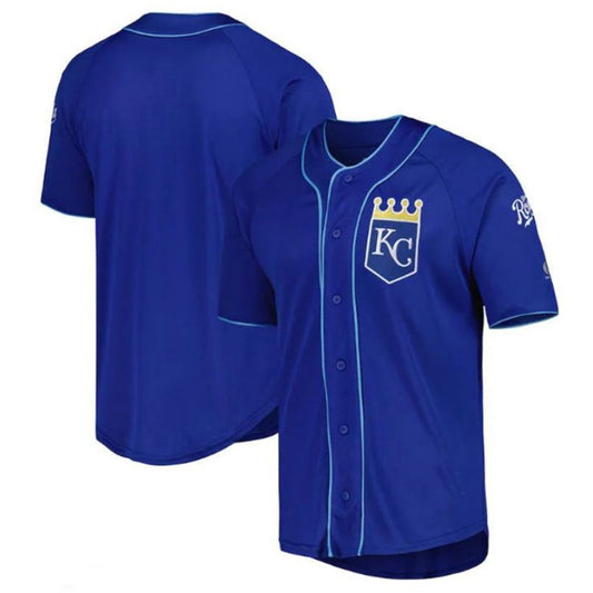 Custom Kansas City Royals Button-Up Baseball Jersey - Royal Baseball Jerseys