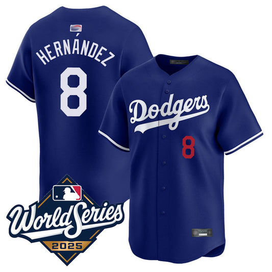 LA.Dodgers #8 Enrique Hernandez Player Royal Home Limited World Series Baseball Jerseys