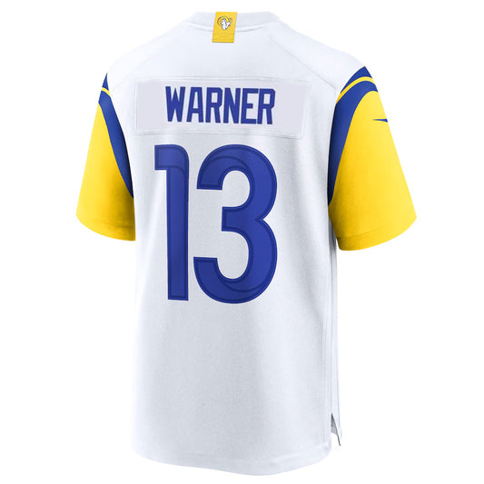 LA.Rams #13 Kurt Warner Player White Home Game Football Jerseys
