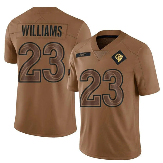 LA.Rams #23 Kyren Williams Player Limited Brown Salute To Service Football Jerseys