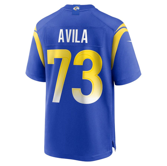 LA.Rams #73 Steve Avila Player Royal Home Game Stitched American Football Jerseys