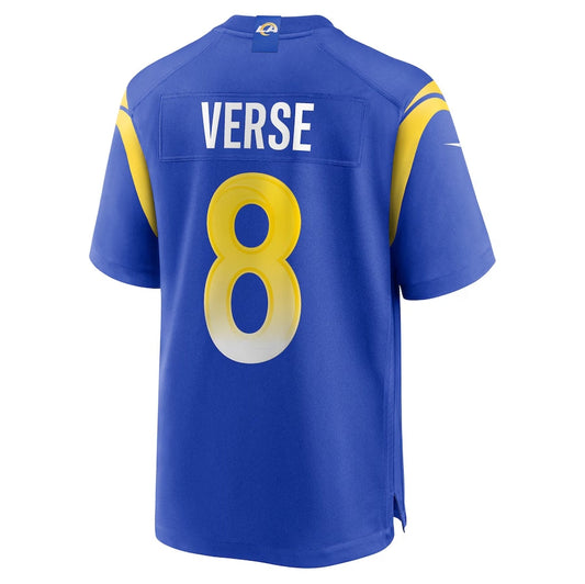 LA.Rams #8 Jared Verse Player Royal Player Game Stitched American Football Jerseys