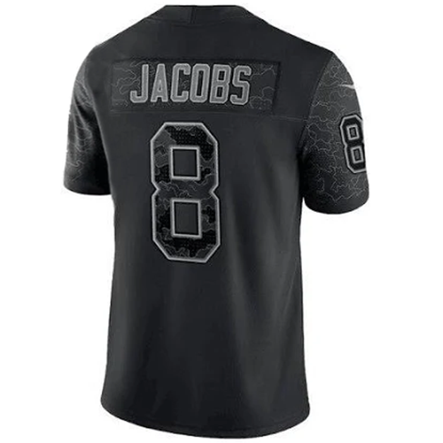 LV.Raiders #8 Josh Jacobs Black Vapor Limited Stitched Jersey American Stitched Football Jerseys