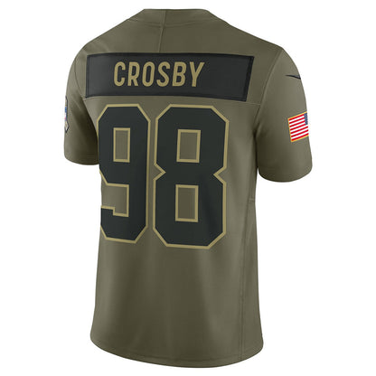 LV.Raiders #98 Maxx Crosby Player Salute To Service Limited Olive Football Jerseys