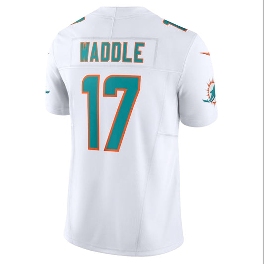M.Dolphins #17 Jaylen Waddle Player White Vapor F.U.S.E. Limited Stitched American Football Jerseys