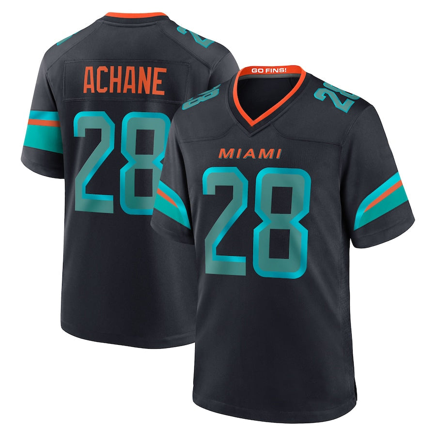M.Dolphins #28 De¡¯Von Achane Player Blue Rivalries Collection Game Football Jerseys