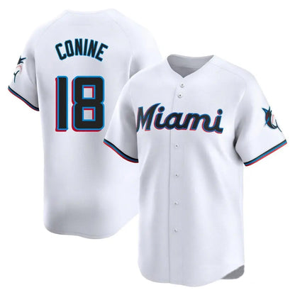 M.Marlins #18 Griffin Conine Player White Home Replica Baseball Jerseys