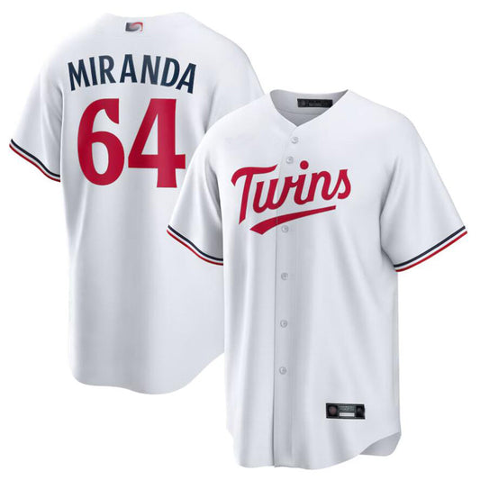 M.Twins #64 Jose Miranda Player White Home Replica Baseball Jerseys