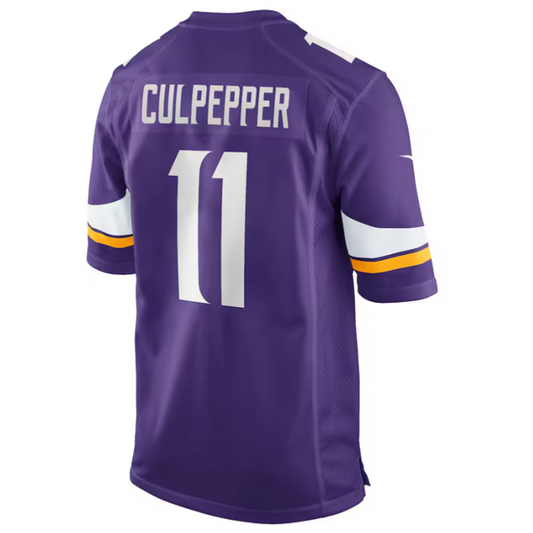 M.Vikings #11 Daunte Culpepper Purple Game Retired Player Jersey American Stitched Football Jerseys