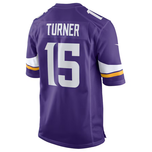 M.Vikings #15 Dallas Turner Purple 2024 Draft First Round Pick Player Game Jersey American Stitched Football Jerseys