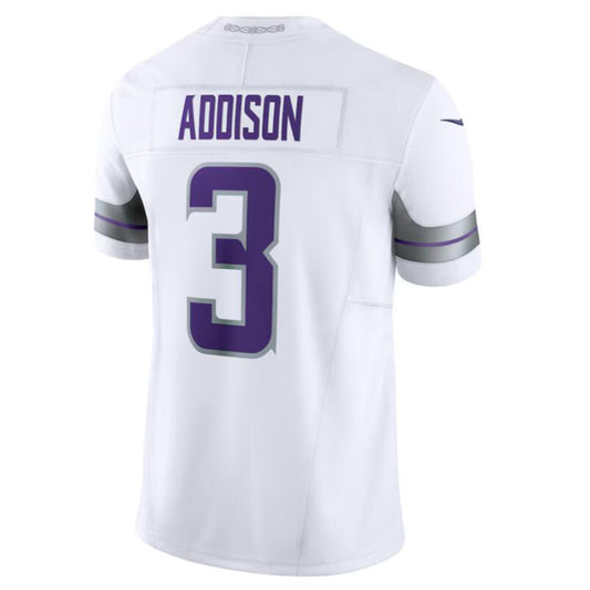 M.Vikings #3 Jordan Addison White Alternate Vapor F.U.S.E. Limited Jersey American Stitched Football Jerseys