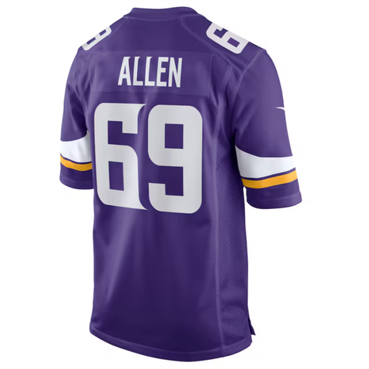 M.Vikings #69 Jared Allen Purple Retired Player Game Jersey American Stitched Football Jerseys