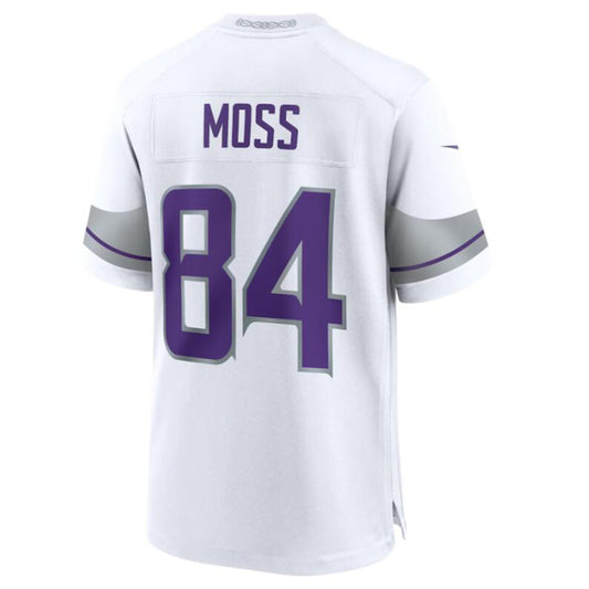 M.Vikings #84 Randy Moss White Alternate Retired Player Game Jersey American Stitched Football Jerseys