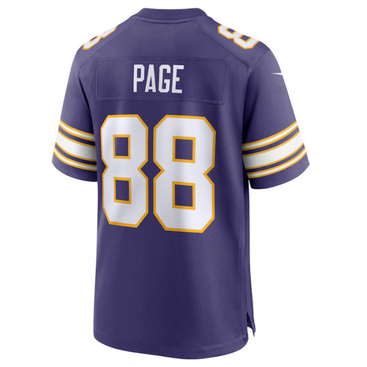 M.Vikings #88 Alan Page Purple Classic Retired Player Jersey American Stitched Football Jerseys