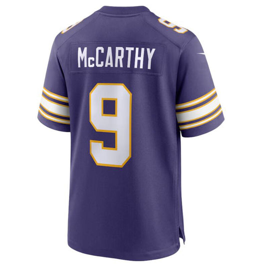 M.Vikings #9 J.J. McCarthy Purple 2024 Draft First Round Pick Player Game Jersey Football Jerseys