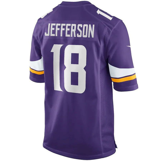 M.Vikings #18 Justin Jefferson Purple Player Game Jersey Stitched American Football Jerseys