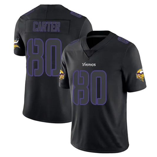 MN.Vikings #80 Cris Carter Player Limited Black Impact Game Football Jerseys