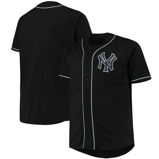Custom New York Yankees Black Big & Tall Pop Fashion Team Baseball Jersey
