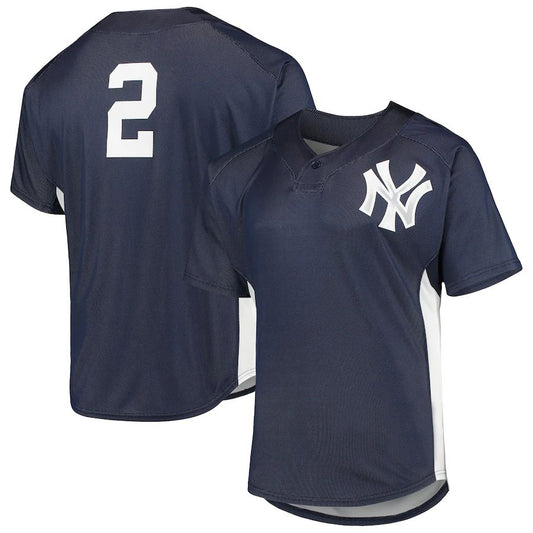 New York Yankees #2 Derek Jeter Navy Cooperstown Collection Mesh Batting Practice Player Jersey