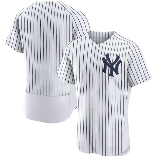 Custom New York Yankees White Home Authentic Team Baseball Jersey