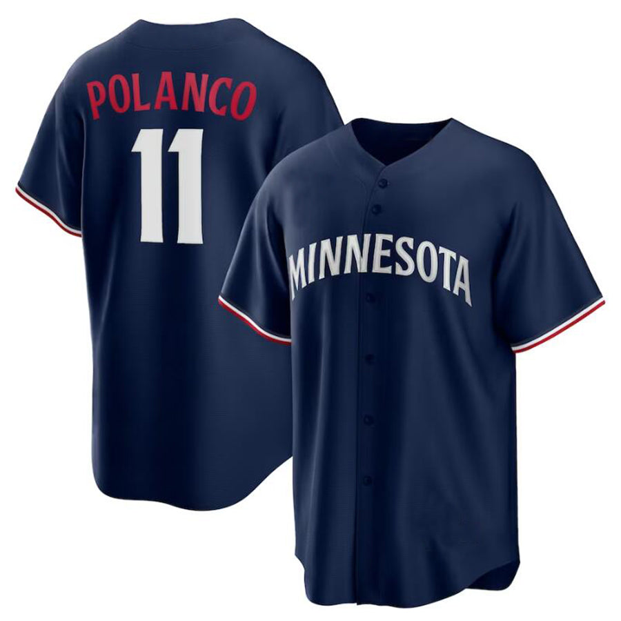 Minnesota Twins #11 Jorge Polanco Navy Alternate Replica Player Jersey