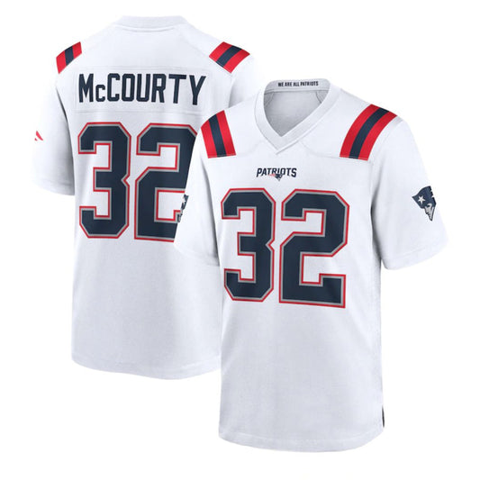 NE.Patriots #32 TreVeyon Henderson Player White Home Game Football Jerseys