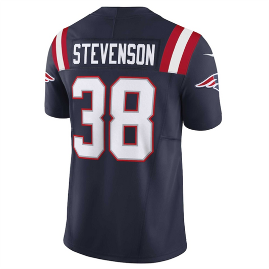 NE.Patriots #38 Rhamondre Stevenson Navy Vapor F.U.S.E. Limited Jersey Stitched American Football Jerseys