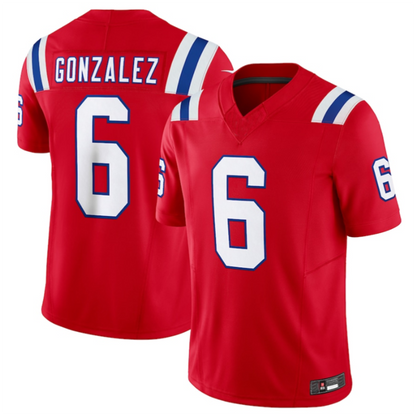 NE.Patriots #6 Christian Gonzalez Red Vapor F.U.S.E. Limited Jersey Stitched American Football Jerseys